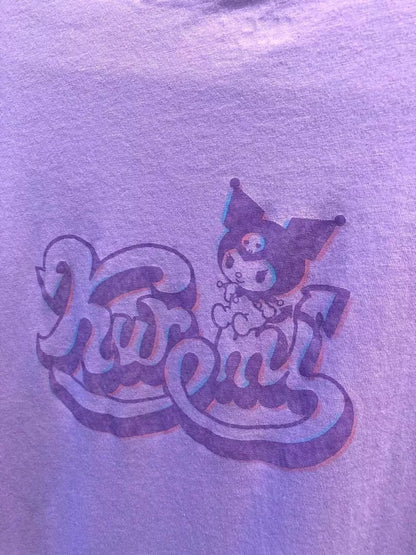 UNIQLO Sanrio KUROMI & MY MELODY T-shirt Oversize Fit XL size Purple JAPAN