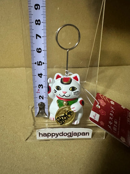 DAISO Japanese LUCKY CAT Memo Stand Desktop Figure Ornament Maneki-Neko JAPAN