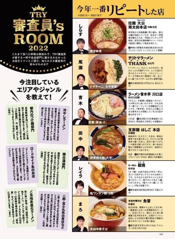 The 23rd industry highest authority TRY Ramen Award 2022-2023 JAPAN