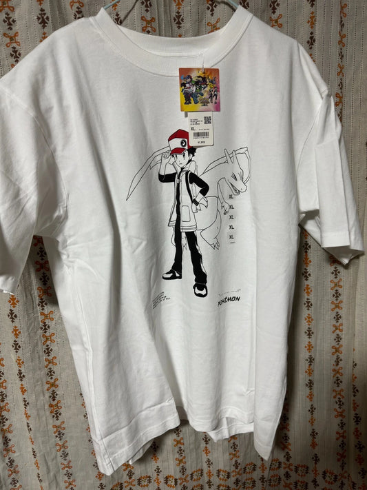 UNIQLO Pokemon Masters Trainers EX T-shirt Oversize Fit XL size White JAPAN