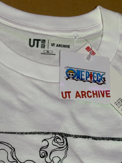 ONE PIECE x Uniqlo 2025 T-shirt regular crew neck Luffy & Ace L size From JAPAN