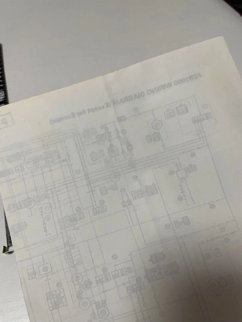 YAMAHA FZR1000 (F) '94 Service Manual 3GM-AE3 English Version from Japan