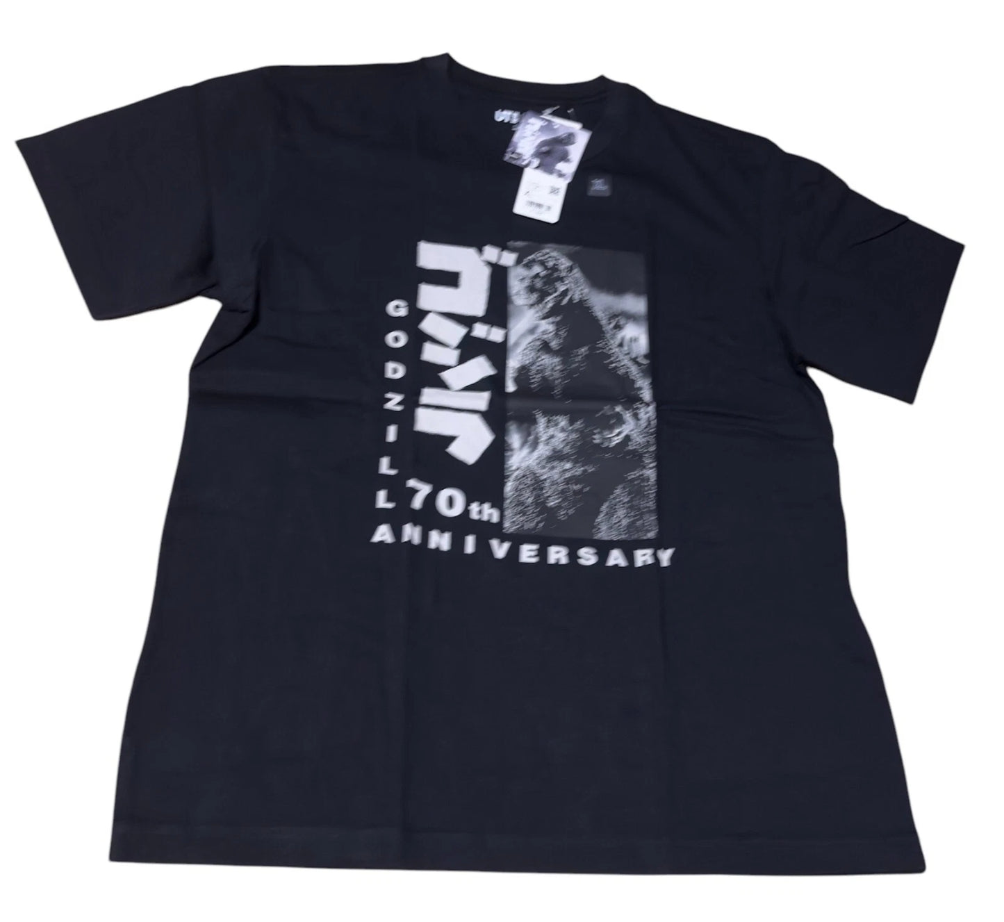 GODZILLA x Uniqlo 70th Memorial T-shirt regular crew neck Black XL size JAPAN