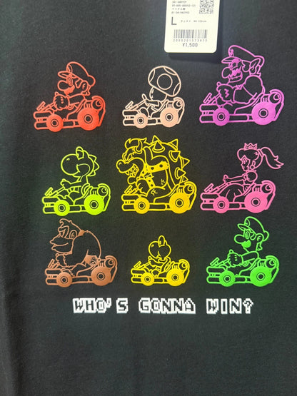 SUPER MARIO BRO. Uniqlo 2025 T-shirt regular Mario Cart Black Size L From JAPAN