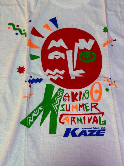 Vintage Kawasaki KAZE Riders Club LIMITED 1990 T-Shirt Makino Summer Carnival JP