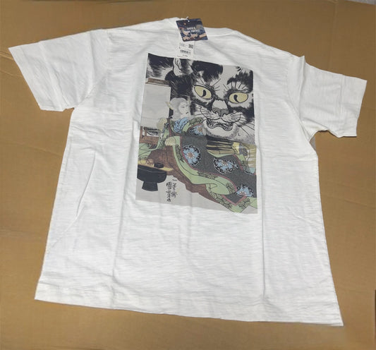UNIQLO 2024 Ukiyoe Dark Fantasy Japanese Art T-shirt White Size L From JAPAN