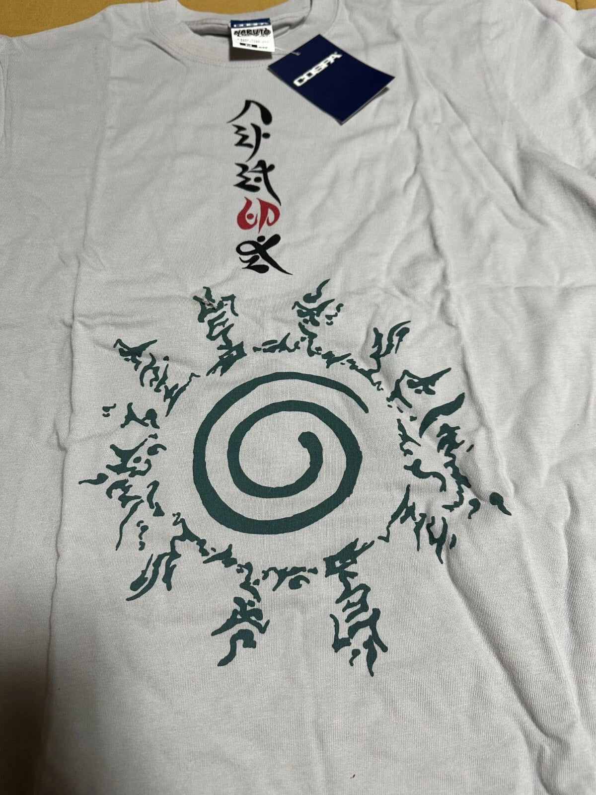 COSPA NARUTO Nine Tail Fox Seal Formulation 八卦の封印式 T-Shirt M Size Gray JAPAN