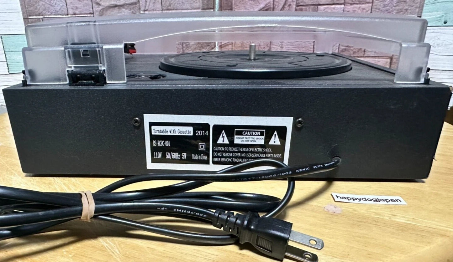 Analog Record Turntable with Cassette Tape USB/SD-Card RS-RCPC-001 110V JAPAN