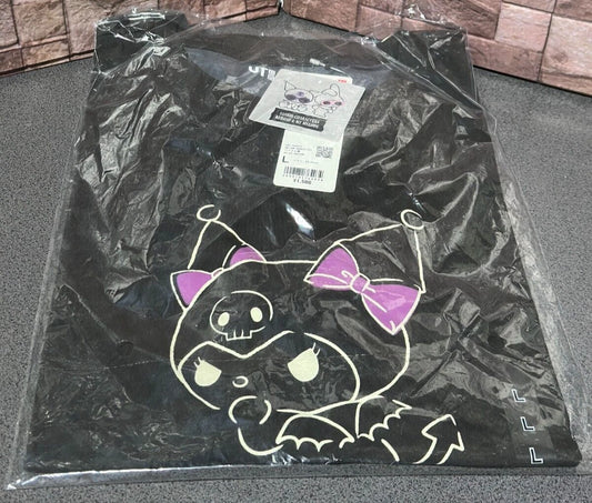 UNIQLO Sanrio KUROMI & MY MELODY T-shirt Oversize Fit L size Dark Gray JAPAN
