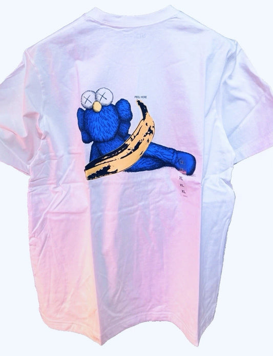 UNIQLO x KAWS Andy Warhol T-shirt White Banana Size XL (US L) From JAPAN