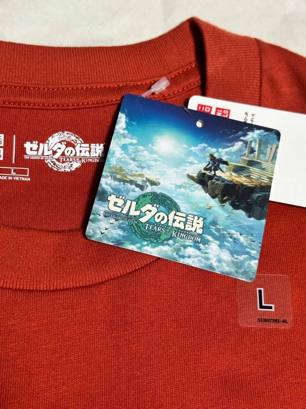 UNIQLO x The Legend of Zelda Tears of the Kingdom T-shirt L size Orange JAPAN