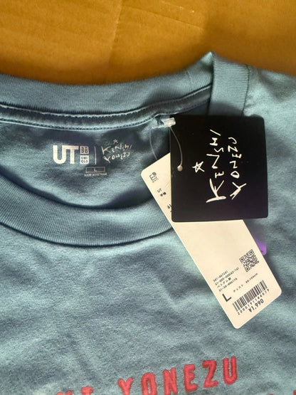 UNIQLO Kenshi Yonezu Stray Sheep T-shirt Relaxed-fit Size L Blue From JAPAN