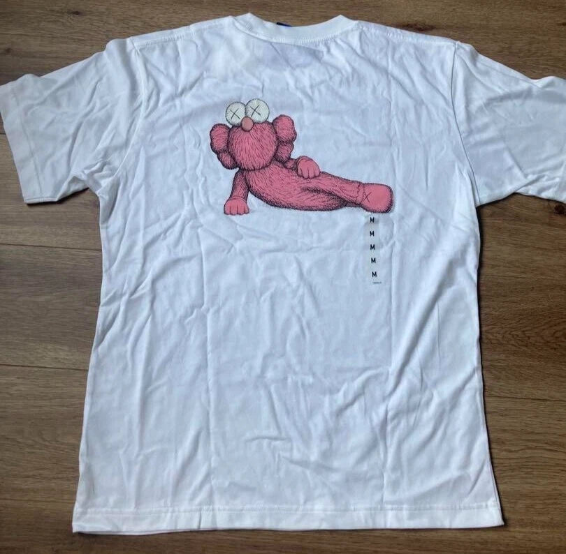 UNIQLO x KAWS 2023 Art Book Ver. T-shirt White/Pink Size M (US S) From JAPAN