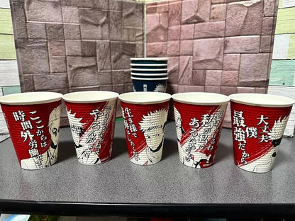 JUJUTSU KAISEN Official Red & Blue Paper Coffee Cups LIMITED Family-Mart JAPAN
