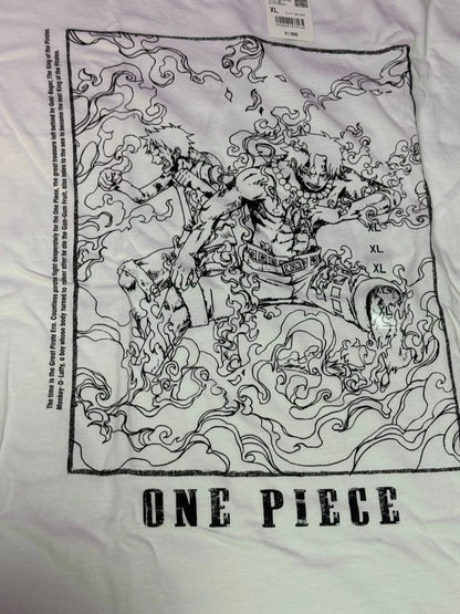 ONE PIECE x Uniqlo 2025 T-shirt regular crew neck Luffy & Ace L size From JAPAN
