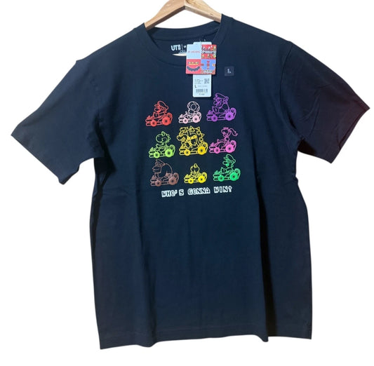 SUPER MARIO BRO. Uniqlo 2025 T-shirt regular Mario Cart Black Size L From JAPAN