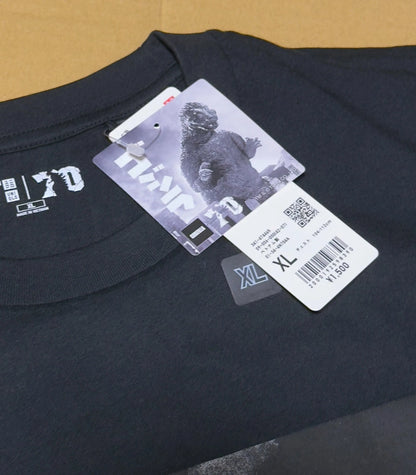 GODZILLA x Uniqlo 70th Memorial T-shirt regular crew neck Black XL size JAPAN