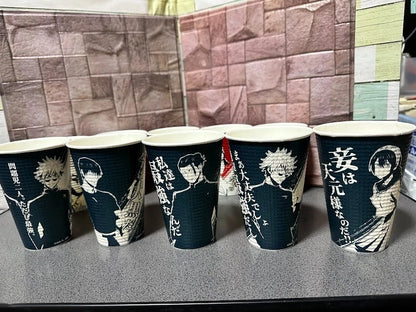 JUJUTSU KAISEN Official Red & Blue Paper Coffee Cups LIMITED Family-Mart JAPAN