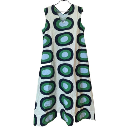 2024 UNIQLO Marimekko Graphic V-neck flared dress (sleeveless) Cotton L JAPAN