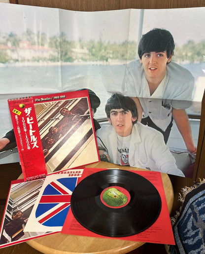 The Beatles 1967-1970 1962-1966 Red Blue LP w/OBI Poster Manual Discography JPN