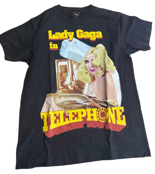 LADY GAGA in Telephone 2010 Monster Ball Tour T-Shirt Size S Unused From JAPAN
