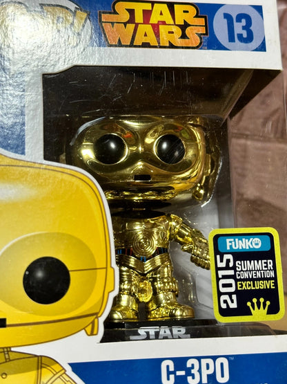 Funko Pop Star Wars Metallic Chrome C-3PO Exclusive 2015 SDCC Comic Con From JP