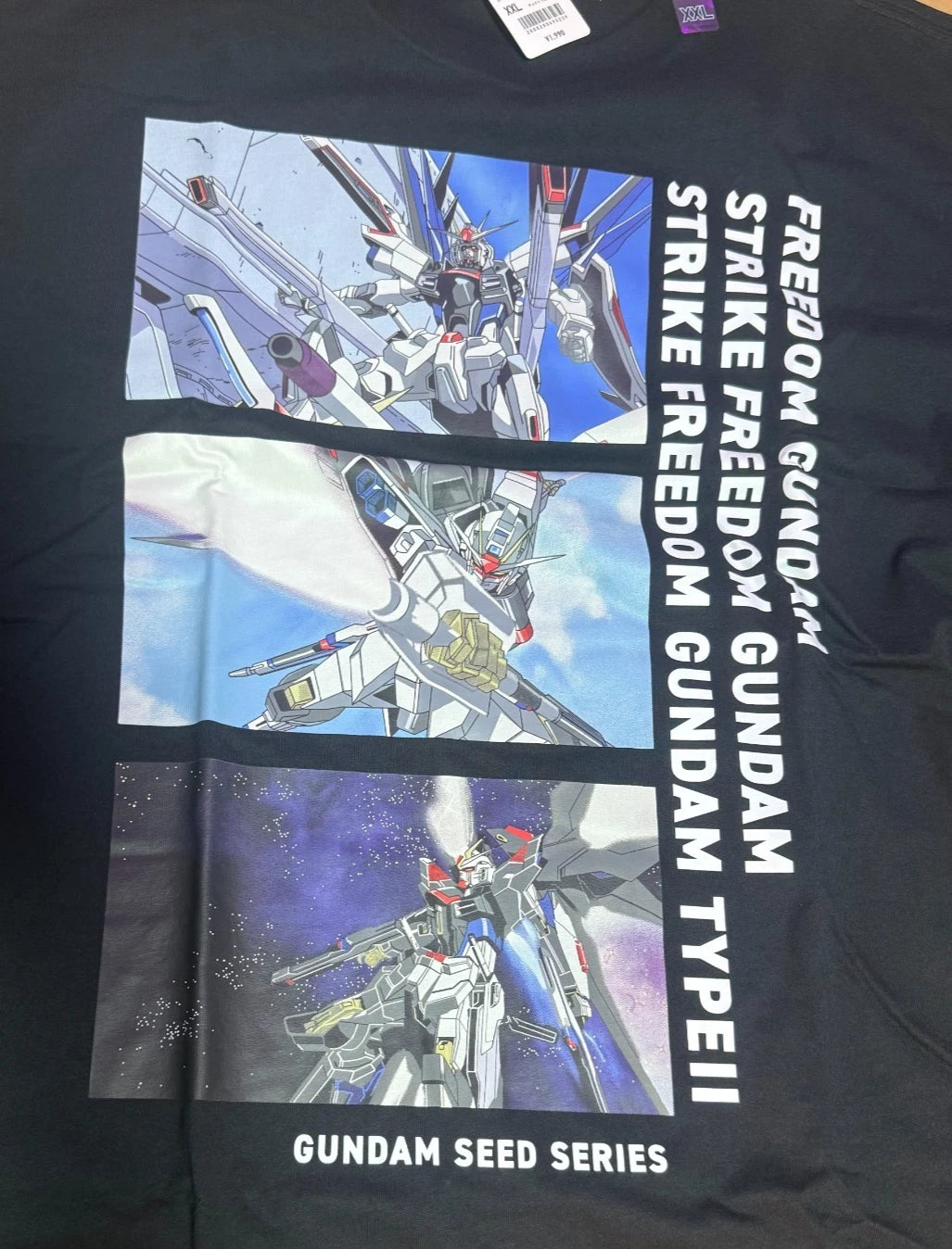 GUNDAM SEED SERIES Uniqlo 2025 T-shirt Relaxed-fit Black Size XXL From JAPAN