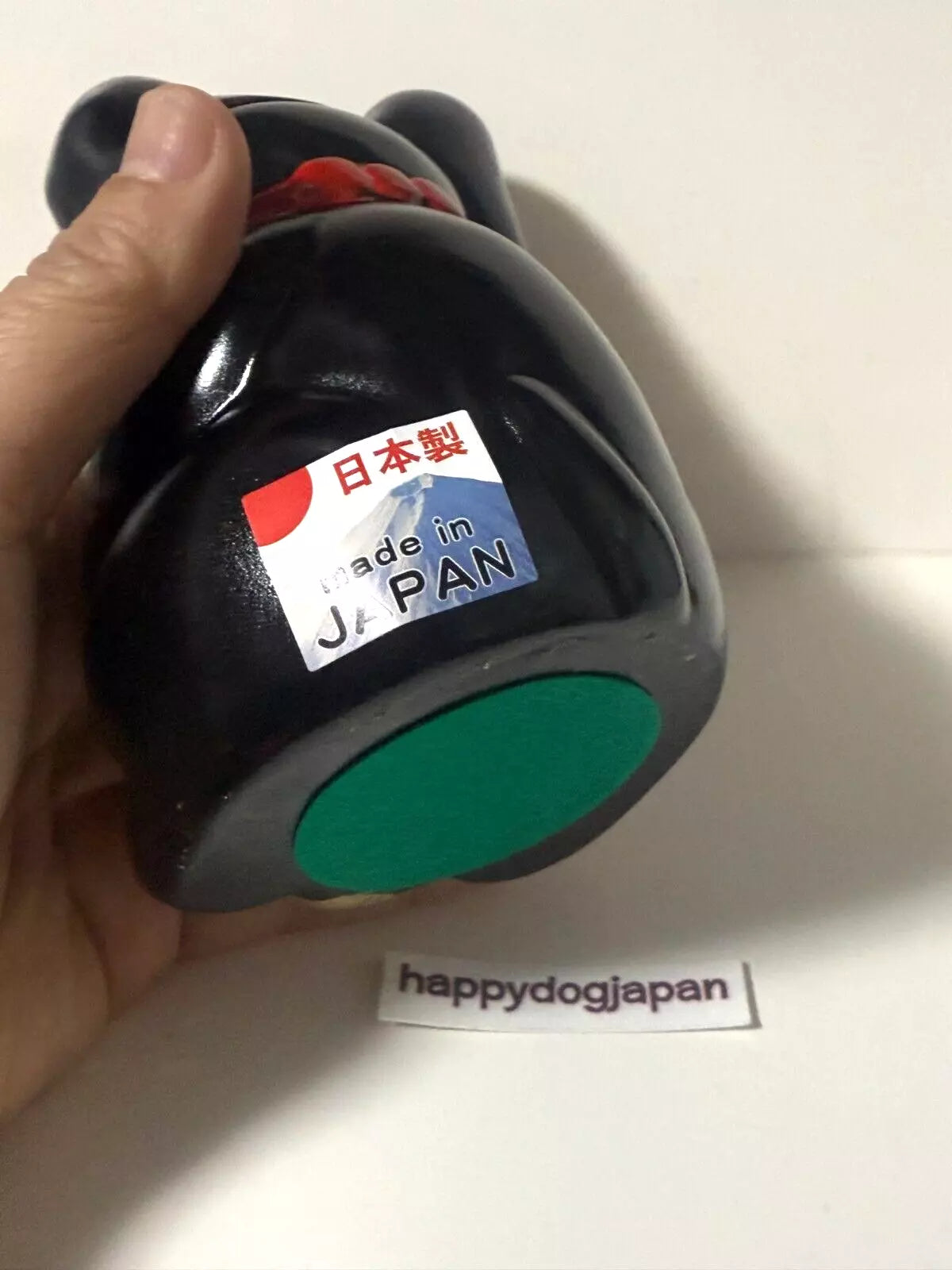 JAPANESE Lucky Cat Seto were 千万両 Long-Handed Black Cat (Right) 5.1 in Piggy Bank