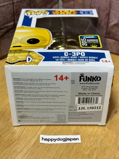 Funko Pop Star Wars Metallic Chrome C-3PO Exclusive 2015 SDCC Comic Con From JP