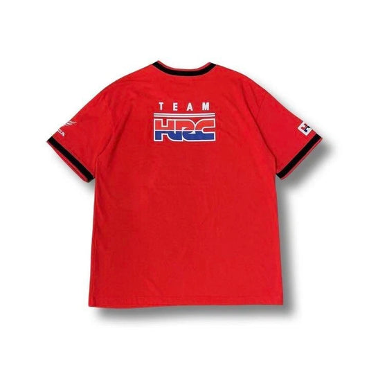 Honda Racing HRC Official T-Shirt Embroidered Patches L size Red From JAPAN
