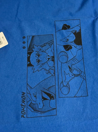 UNIQLO Pokemon Masters Trainers EX T-shirt Oversize Fit L size Blue JAPAN