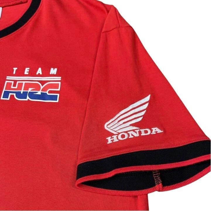 Honda Racing HRC Official T-Shirt Embroidered Patches L size Red From JAPAN