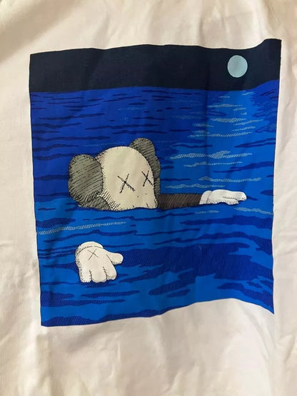 UNIQLO x KAWS 2023 Art Book Ver. T-shirt White/Blue Size XL (US L) From JAPAN