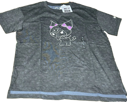 UNIQLO Sanrio KUROMI & MY MELODY T-shirt Oversize Fit S size Dark Gray JAPAN