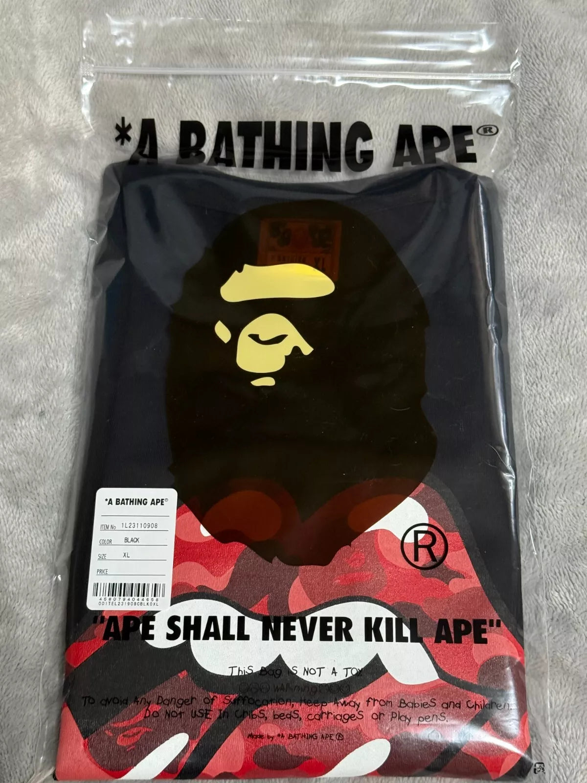 The Rolling Stones x A Bathing Ape Collaboration T-shirt Camo Tongue XL JAPAN