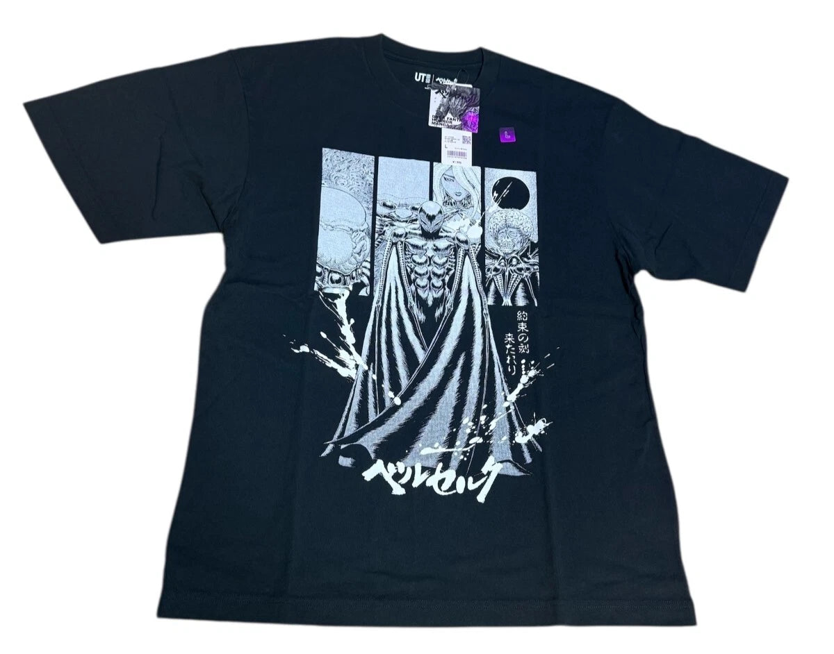 BERSERK Uniqlo 2025 T-shirt Relaxed-fit Griffith Femto Black Size L From JAPAN