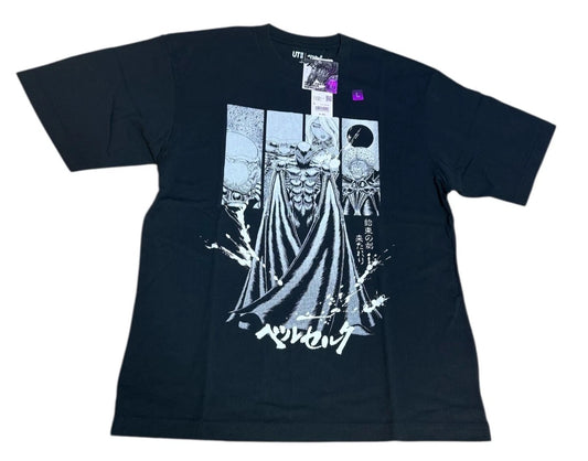 BERSERK Uniqlo 2025 T-shirt Relaxed-fit Griffith Femto Black Size L From JAPAN