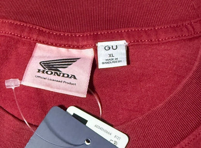 HONDA Racing x GU Honda Official Licensed Product T-shirt RED XL Size JAPAN