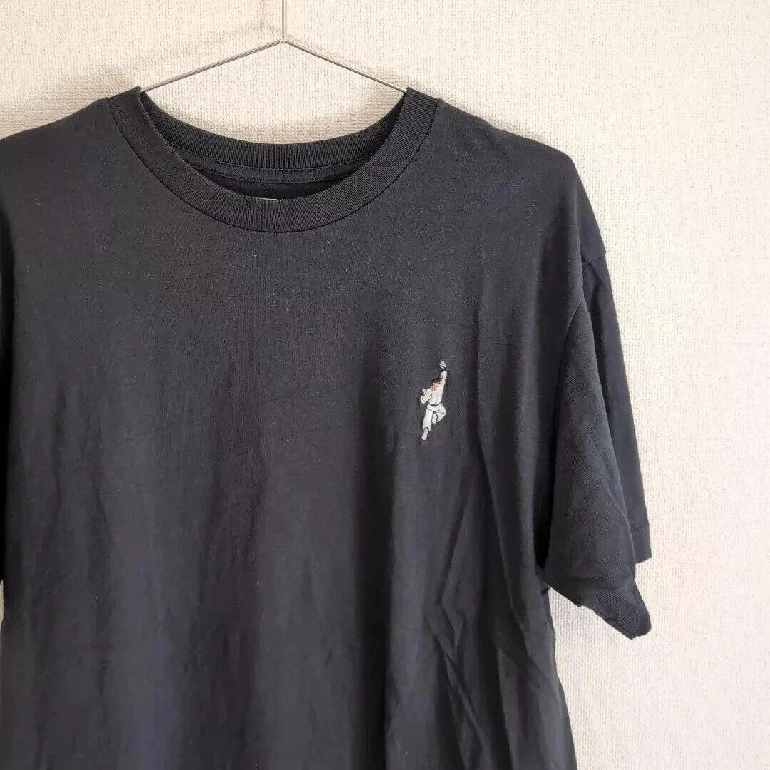 UNIQLO x Street Fighter Round Neck T-shirt Regular Fit L Size Black From JAPAN