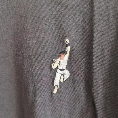 UNIQLO x Street Fighter Round Neck T-shirt Regular Fit L Size Black From JAPAN