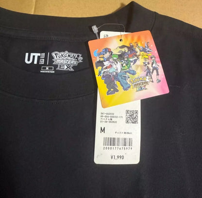 UNIQLO Pokemon Masters Trainers EX T-shirt Oversize Fit size M Black JAPAN