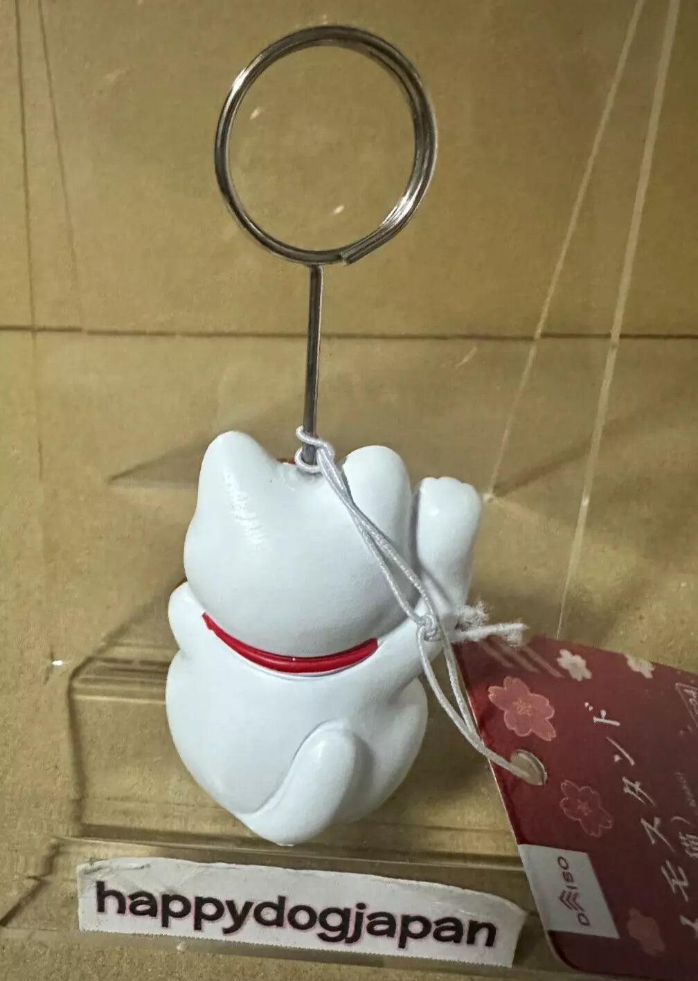 DAISO Japanese LUCKY CAT Memo Stand Desktop Figure Ornament Maneki-Neko JAPAN
