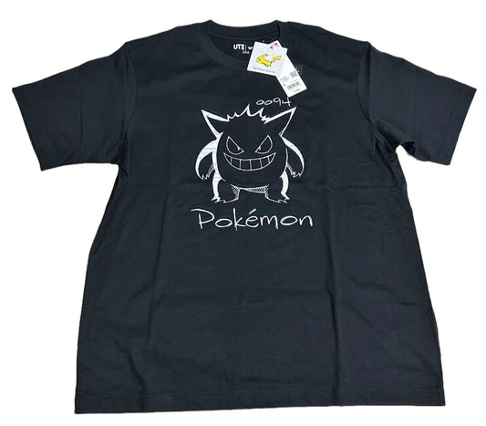 POKEMON Uniqlo Gengar graphic T-shirt regular crew neck L size Black NEW JAPAN