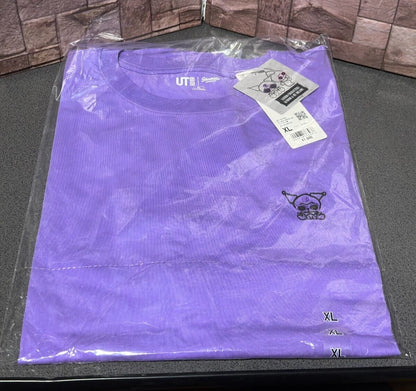 UNIQLO Sanrio KUROMI & MY MELODY T-shirt Oversize Fit XL size Purple JAPAN