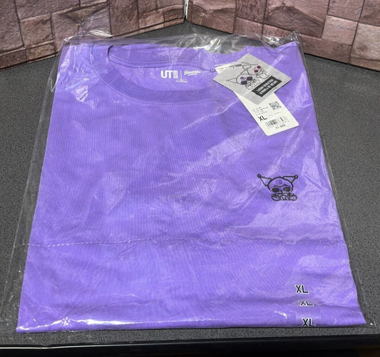 UNIQLO Sanrio KUROMI & MY MELODY T-shirt Oversize Fit XL size Purple JAPAN