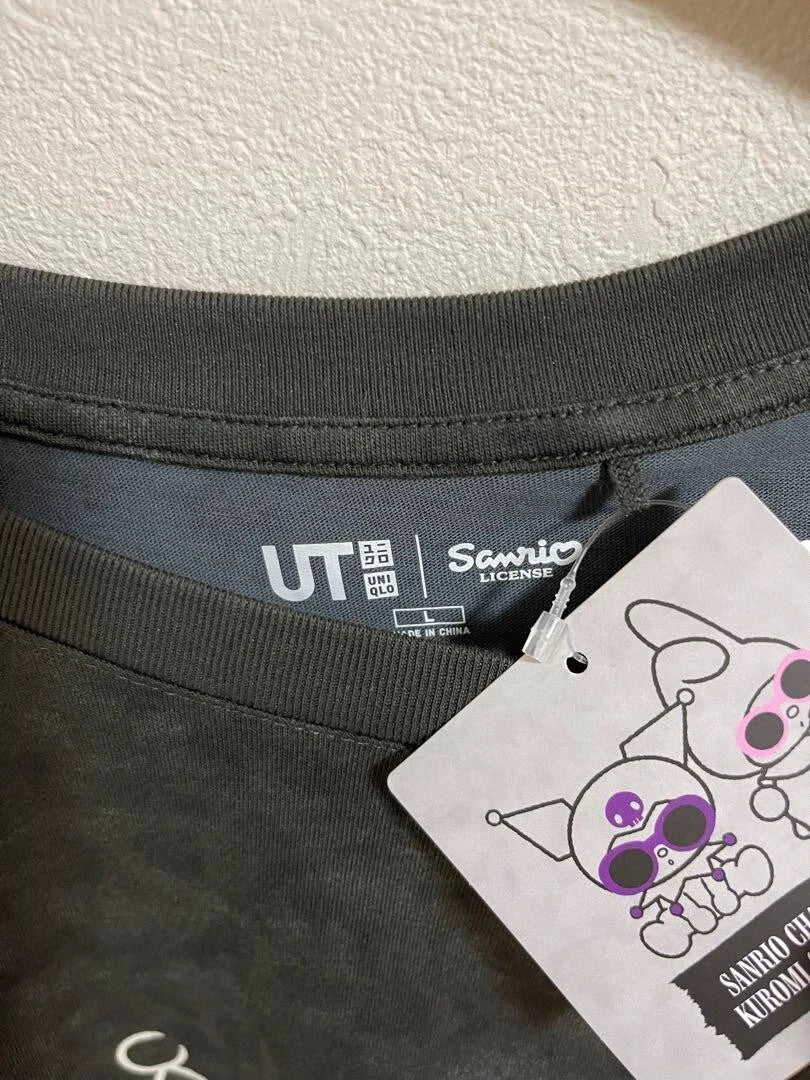UNIQLO Sanrio KUROMI & MY MELODY T-shirt Oversize Fit L size Dark Gray JAPAN