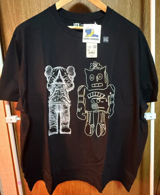 UNIQLO x KAWS Andy Warhol LIMITED T-shirt Black Size 4XL (US 3XL) From JAPAN