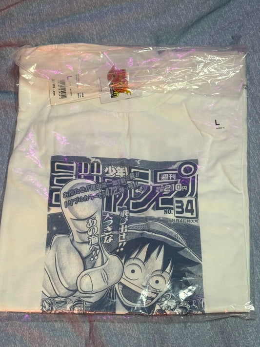 UNIQLO x ONE PIECE T-shirt L size JUMP 50th Anniversary Eiichiro Oda From JAPAN
