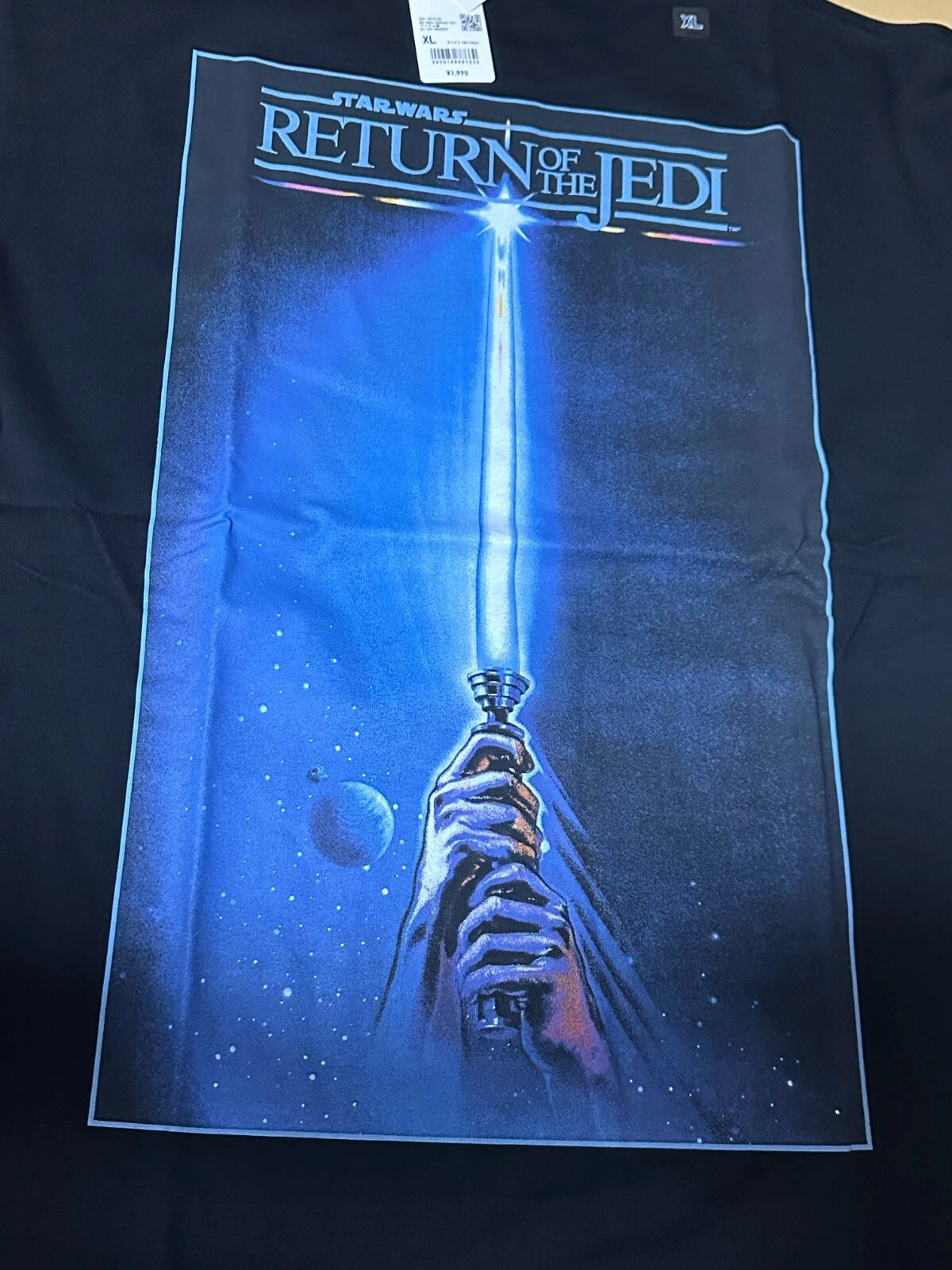 UNIQLO STAR WARS T-Shirt Kosuke Kawamura XL Black THE JEDI Oversized fit JAPAN
