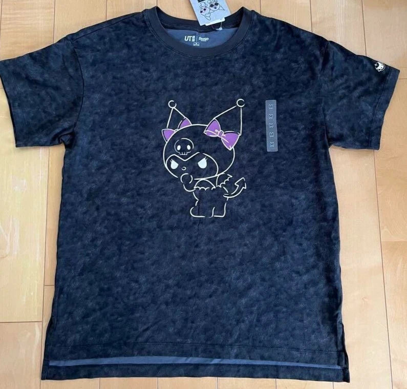 UNIQLO Sanrio KUROMI & MY MELODY T-shirt Oversize Fit M size Dark Gray JAPAN